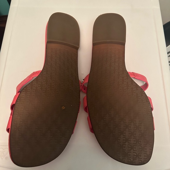 Women's Coral/Pink Slide Sandals 8 - Picture 8 of 9